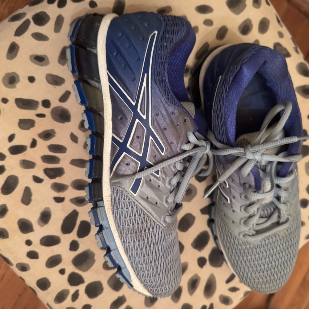Asics Blue and Gray Athletic Sneakers